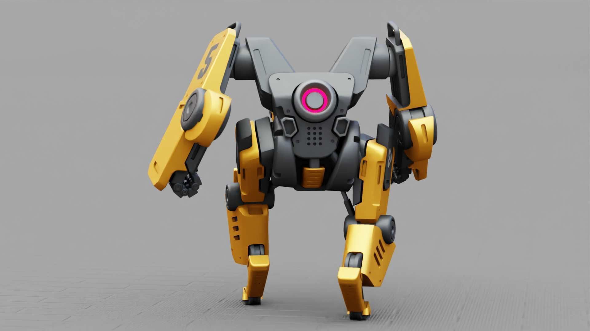 COMBAT DROID ONYX RIGGED 3D model_25
