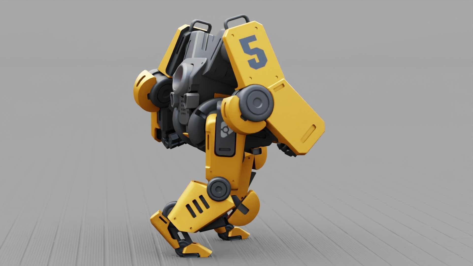 COMBAT DROID ONYX RIGGED 3D model_27