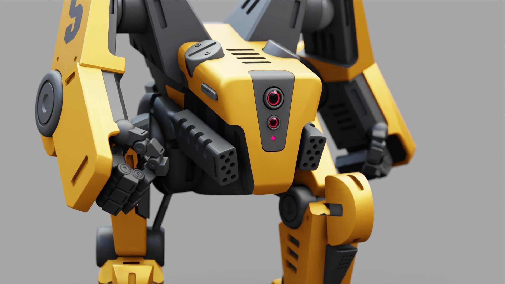 COMBAT DROID ONYX RIGGED 3D model_29