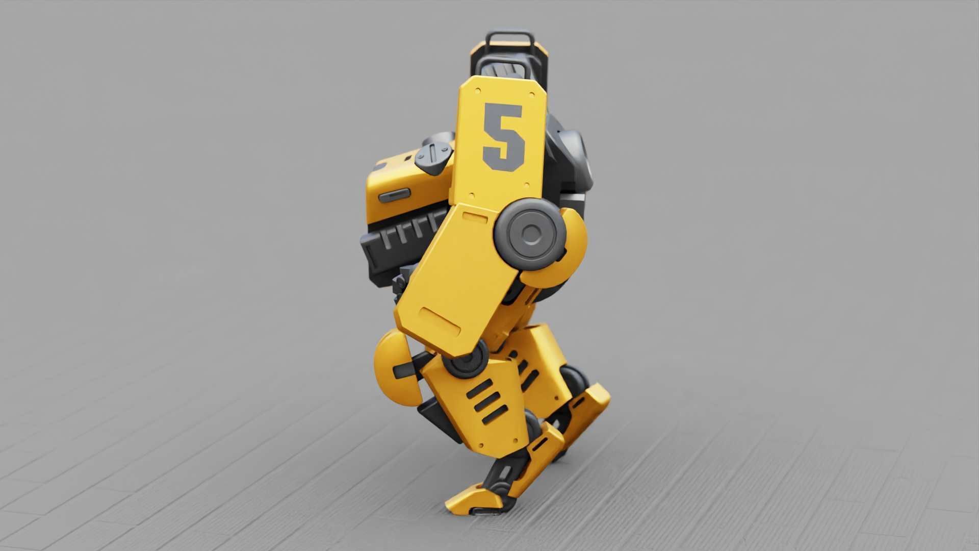COMBAT DROID ONYX RIGGED 3D model_5