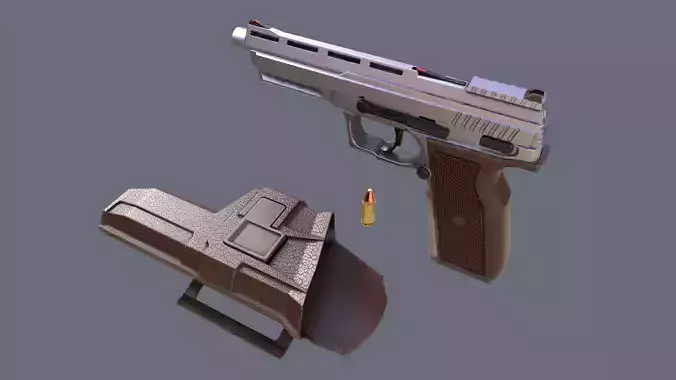 Pistol LR2 Stainless and Holster Unmarked