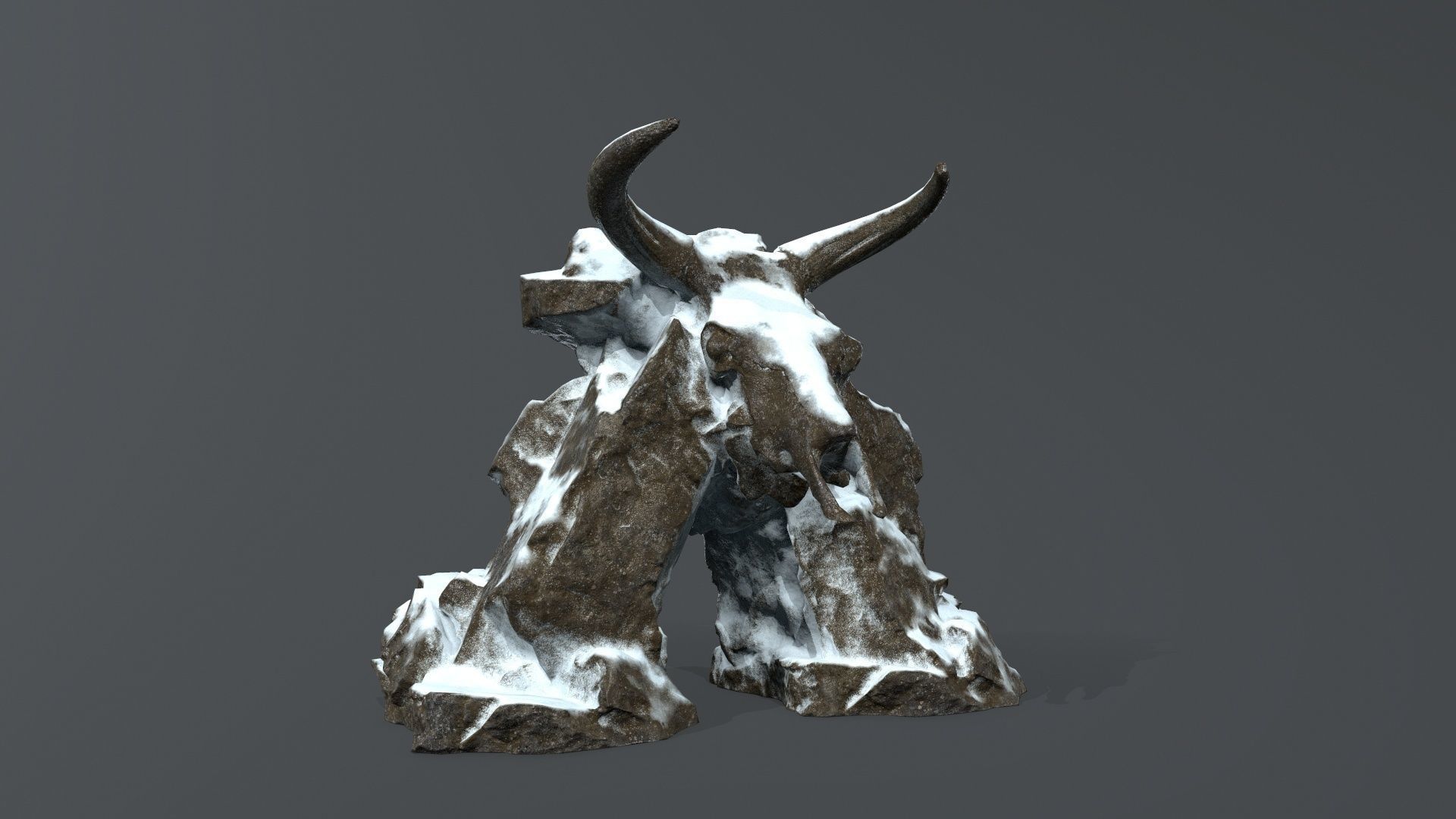 skull gate Low-poly 3D model_1
