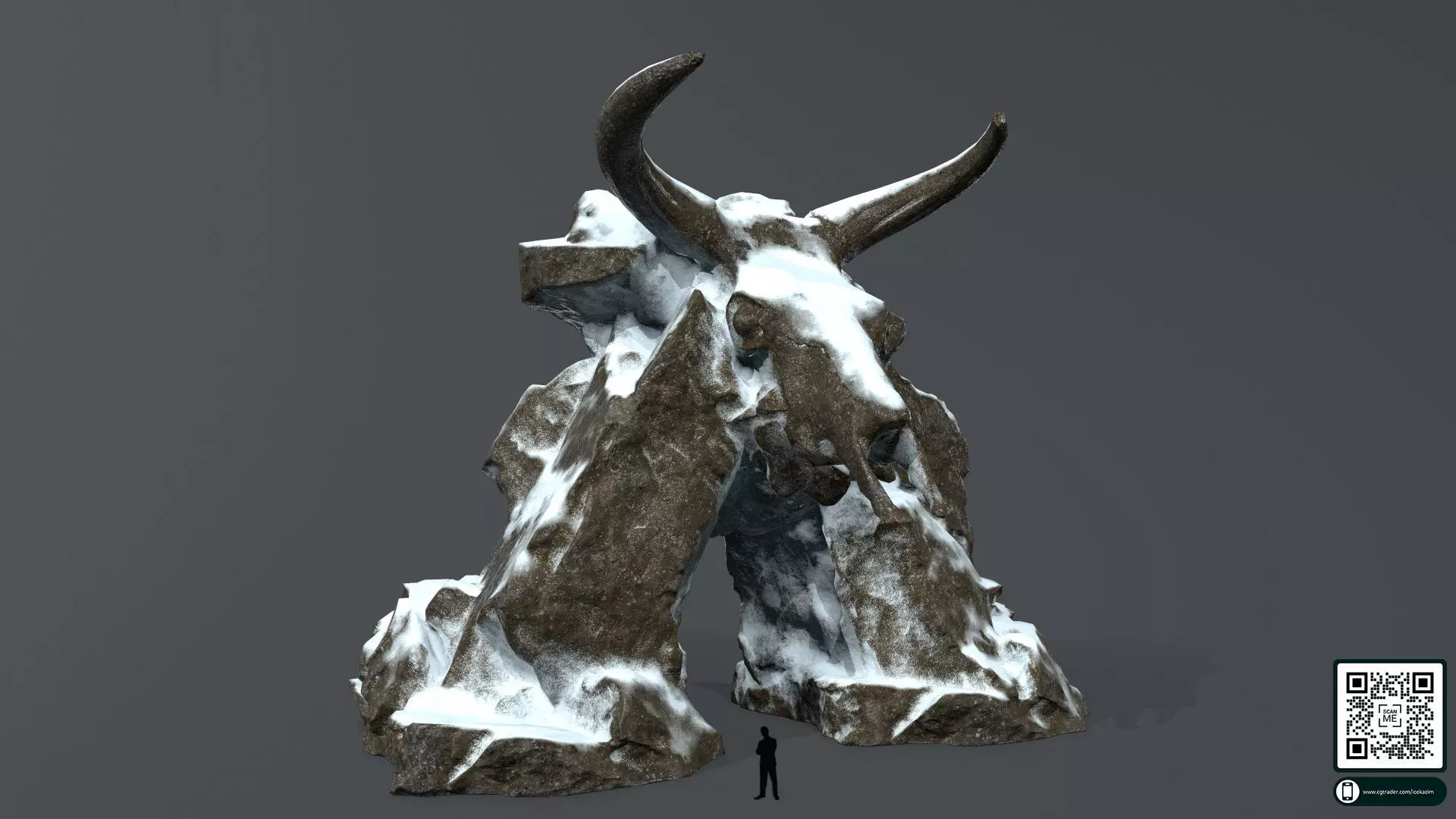 skull gate Low-poly 3D model_0