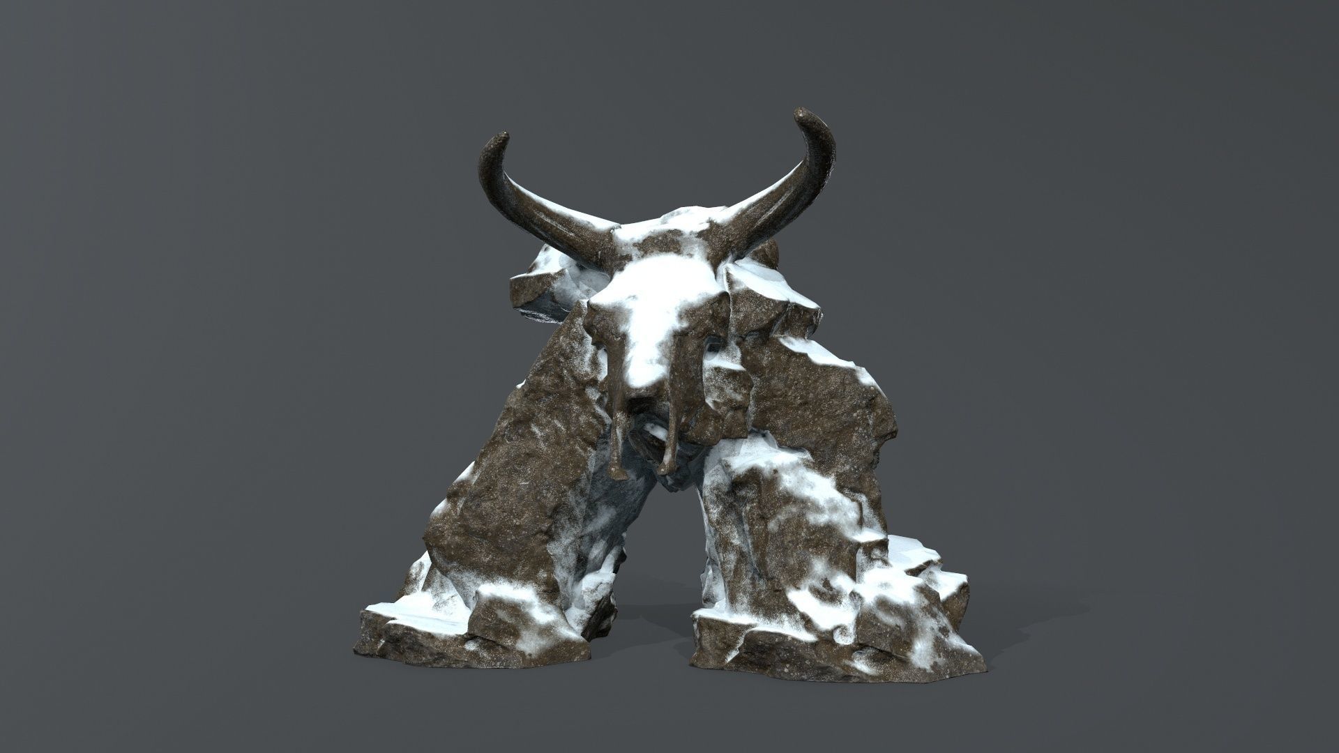 skull gate Low-poly 3D model_8