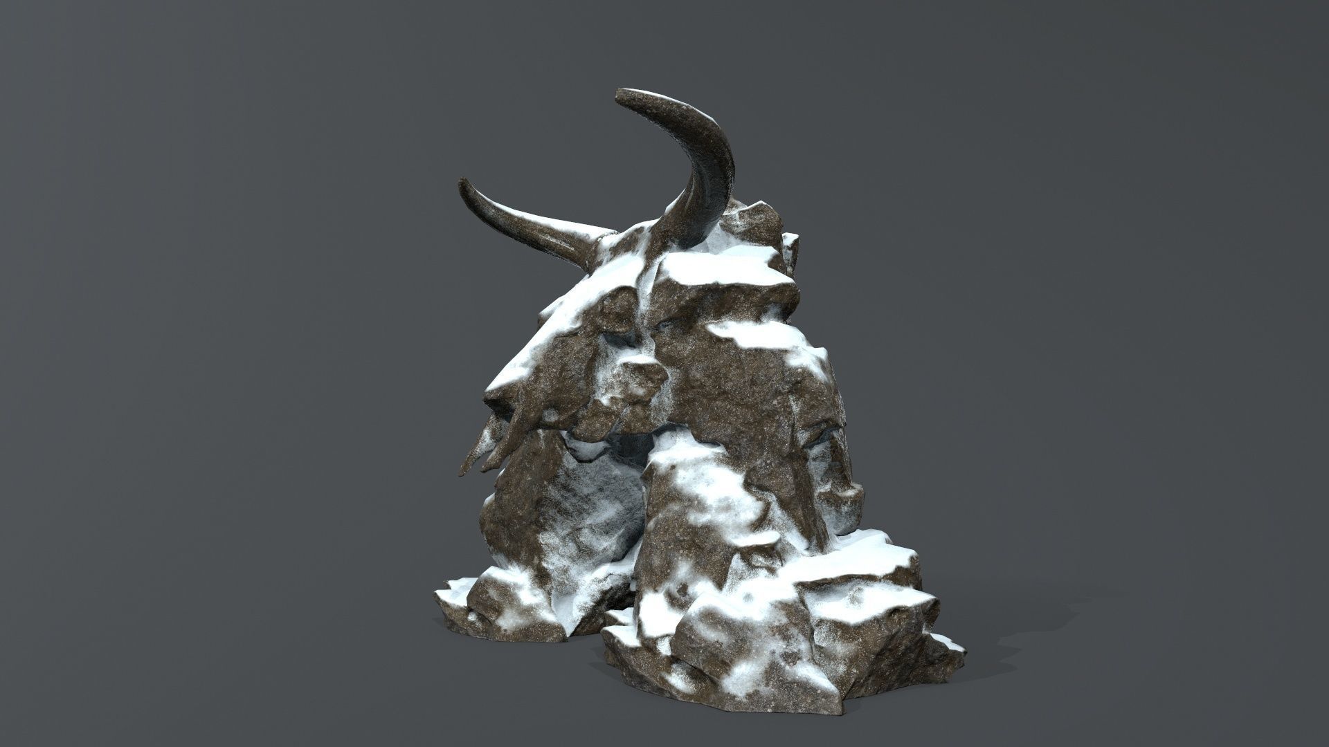 skull gate Low-poly 3D model_6