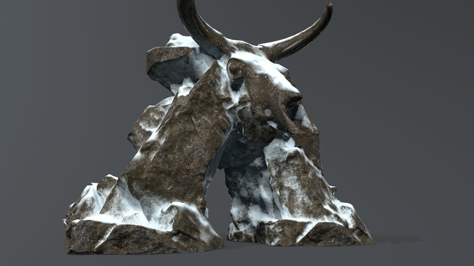 skull gate Low-poly 3D model_9