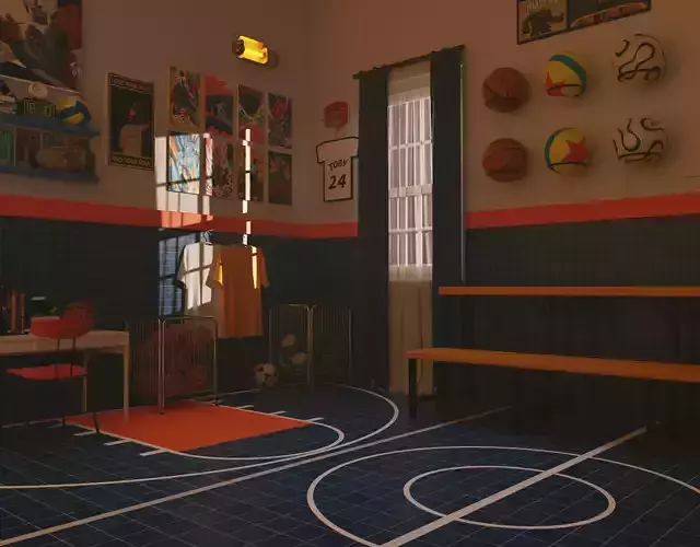 Basketball room interior