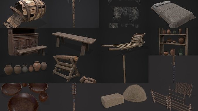 Medieval Prop Mix Nineteen 3D Model Pack 5
