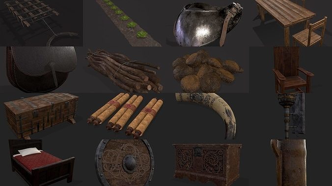 Medieval Prop Mix Nineteen 3D Model Pack 3