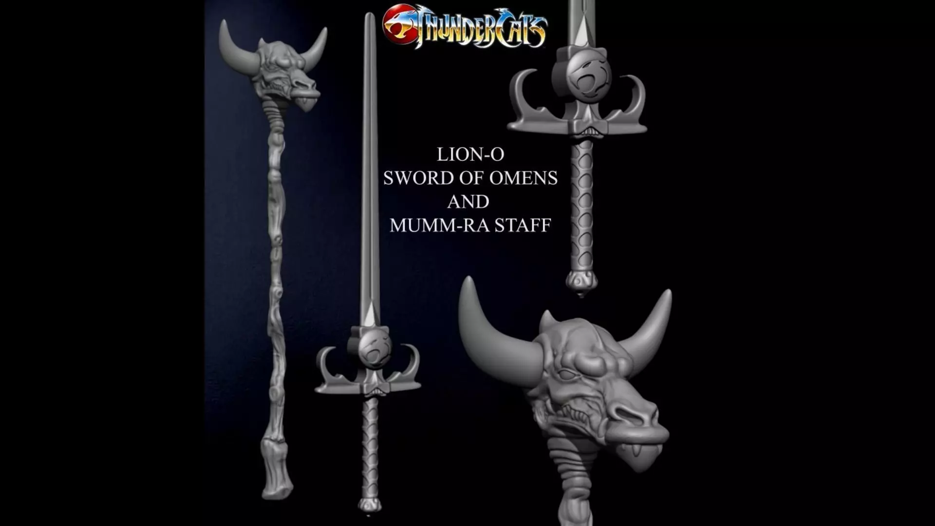 3D PRINTABLE THUNDERCATS SWORD OF OMENS AND MUMM RA STAFF 3D print model_0