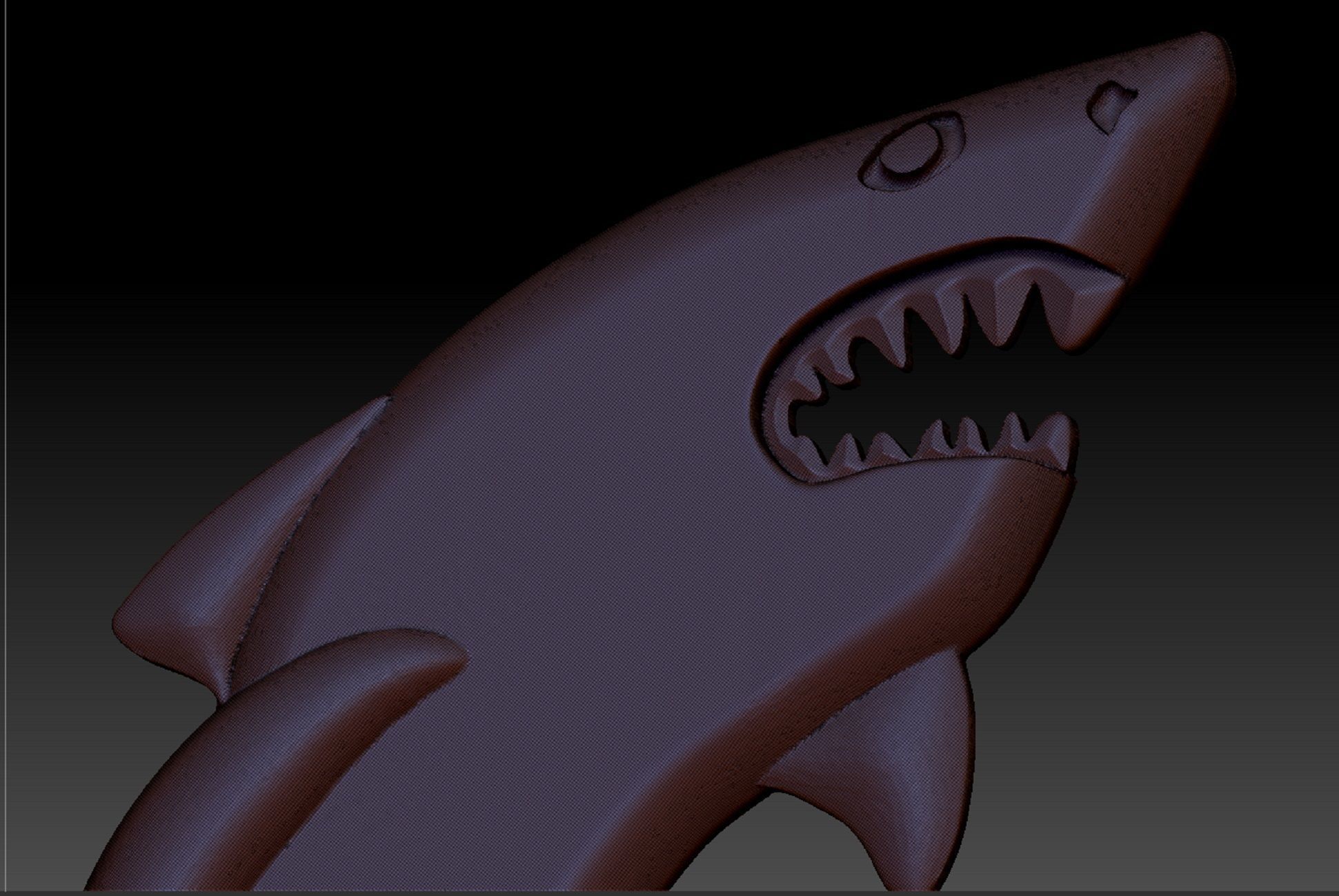 pendant Shark with chain 3D print model_5