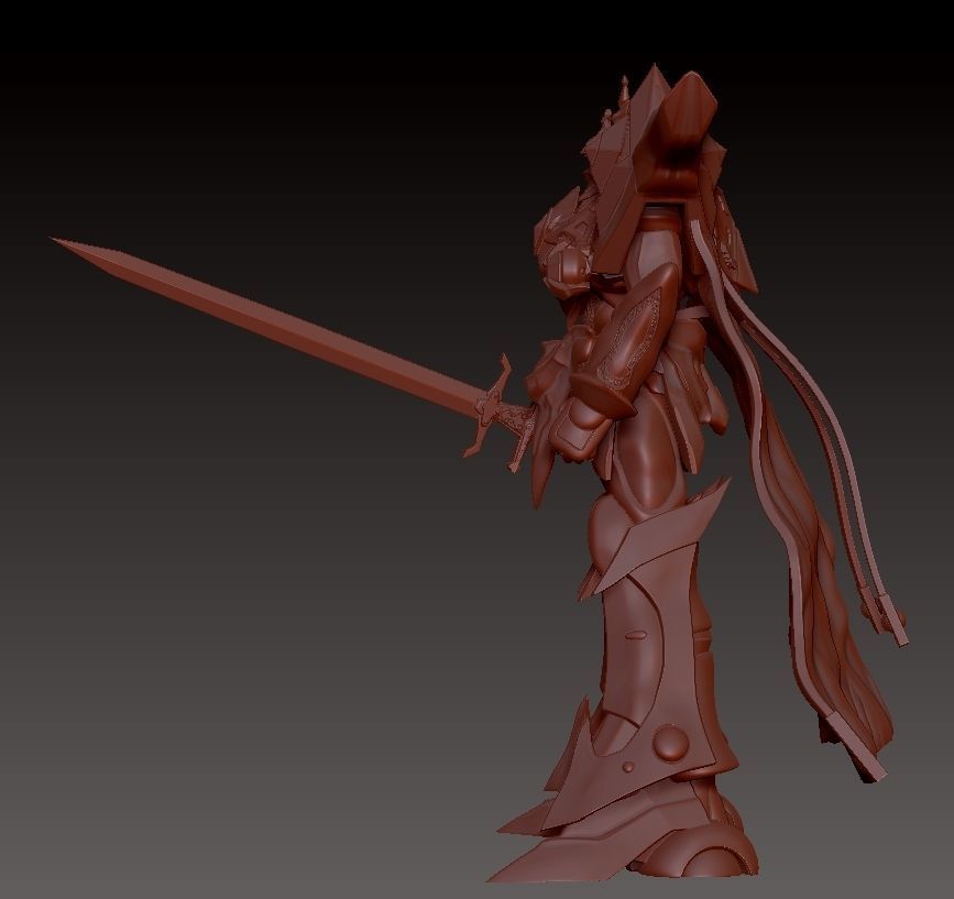 Escaflowne knight in cape 3D print model_2