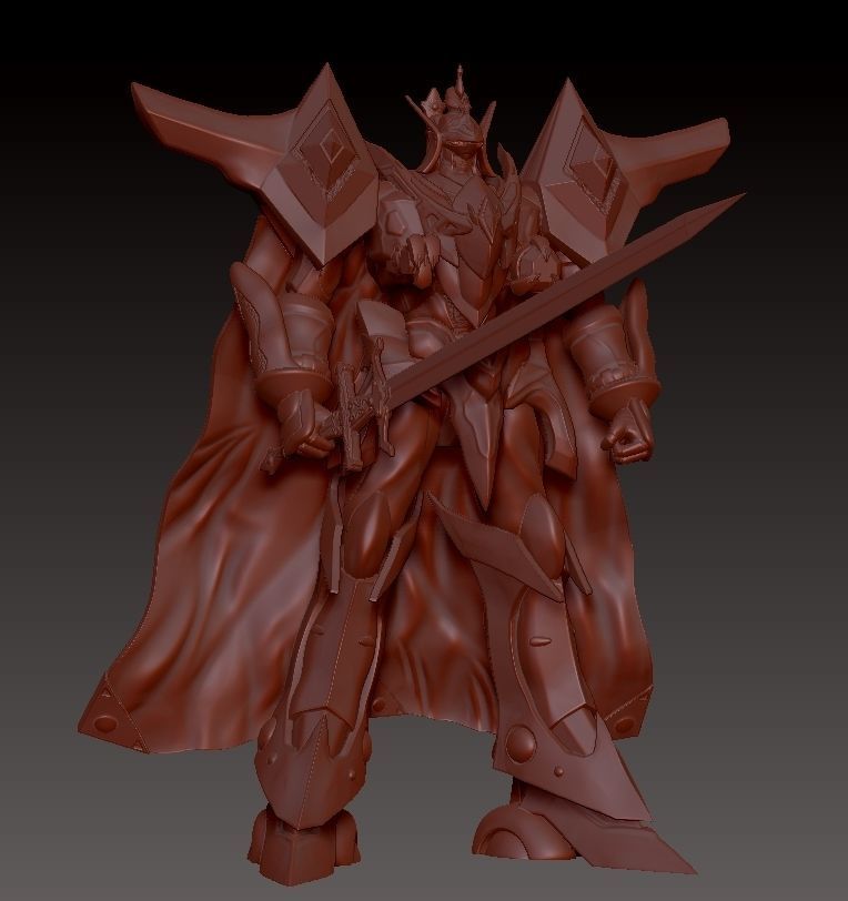 Escaflowne knight in cape 3D print model_4