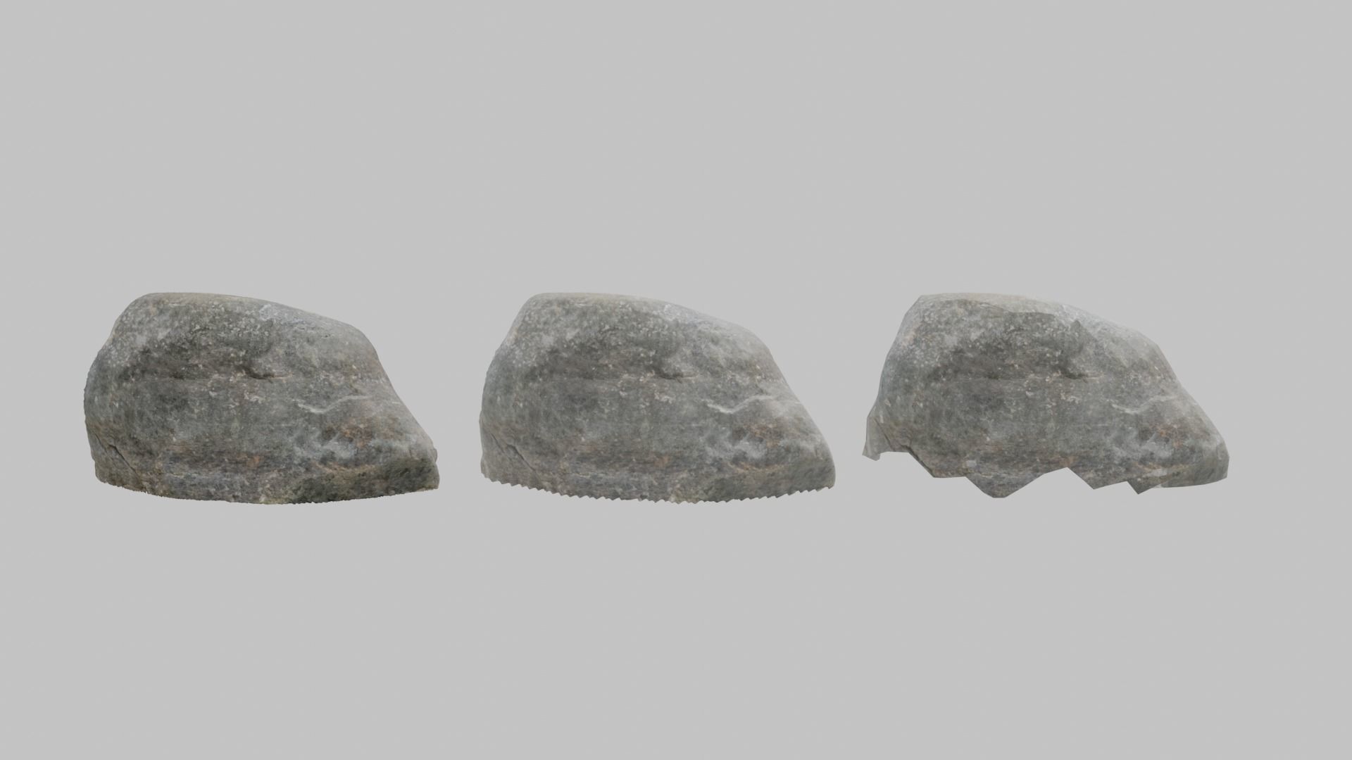 Gray Boulder - Varying LOD Free low-poly 3D model_15