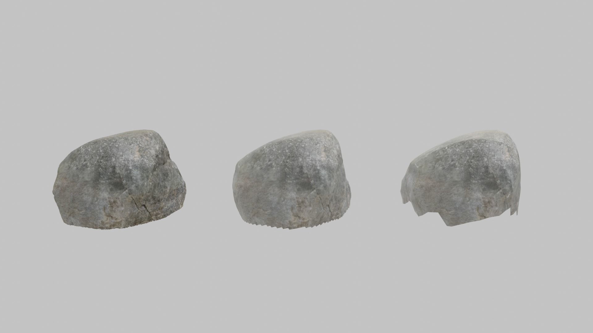 Gray Boulder - Varying LOD Free low-poly 3D model_18