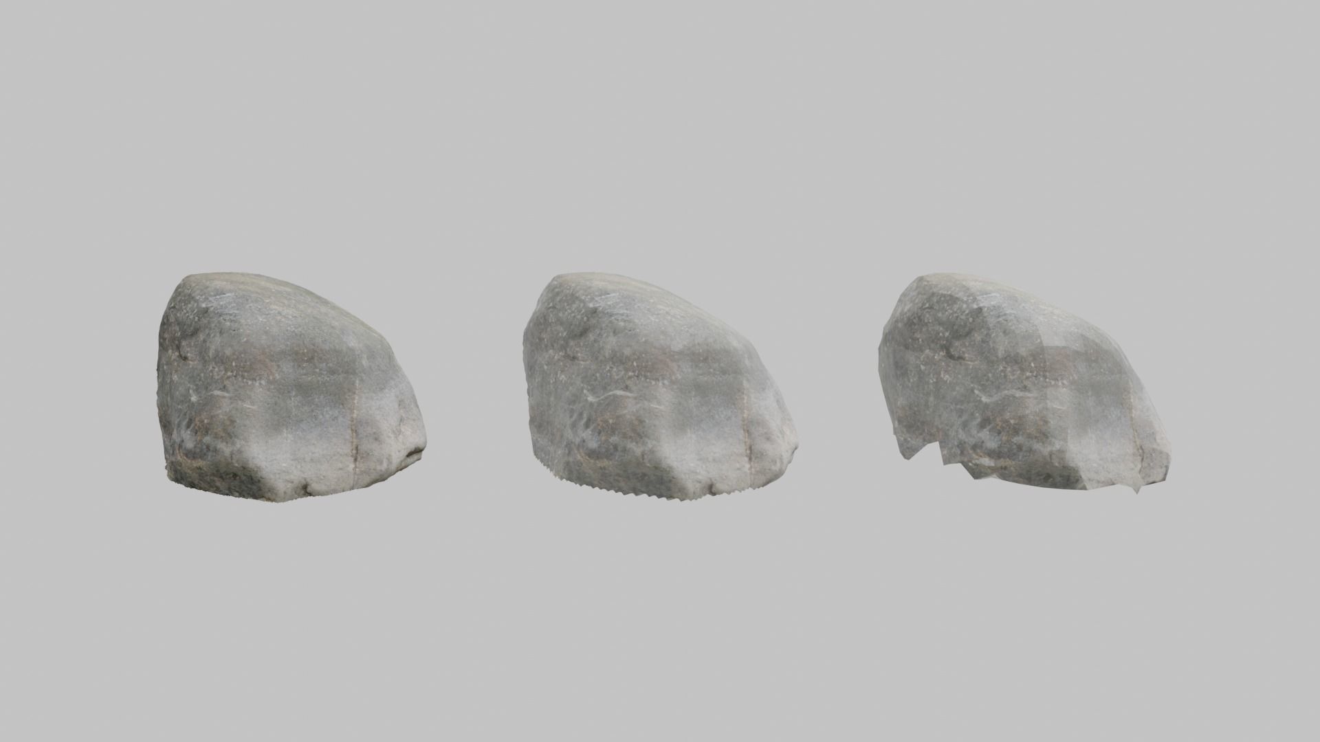 Gray Boulder - Varying LOD Free low-poly 3D model_13