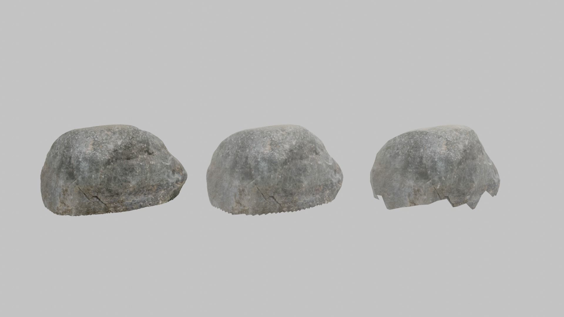 Gray Boulder - Varying LOD Free low-poly 3D model_17