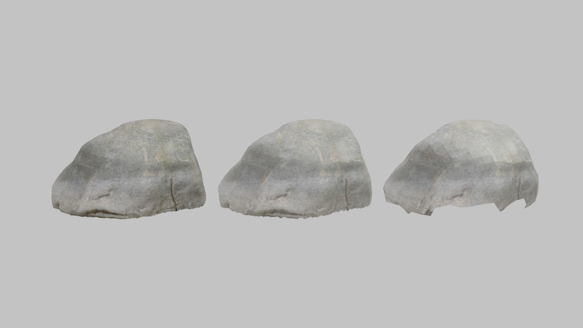 Gray Boulder - Varying LOD Free low-poly 3D model_10