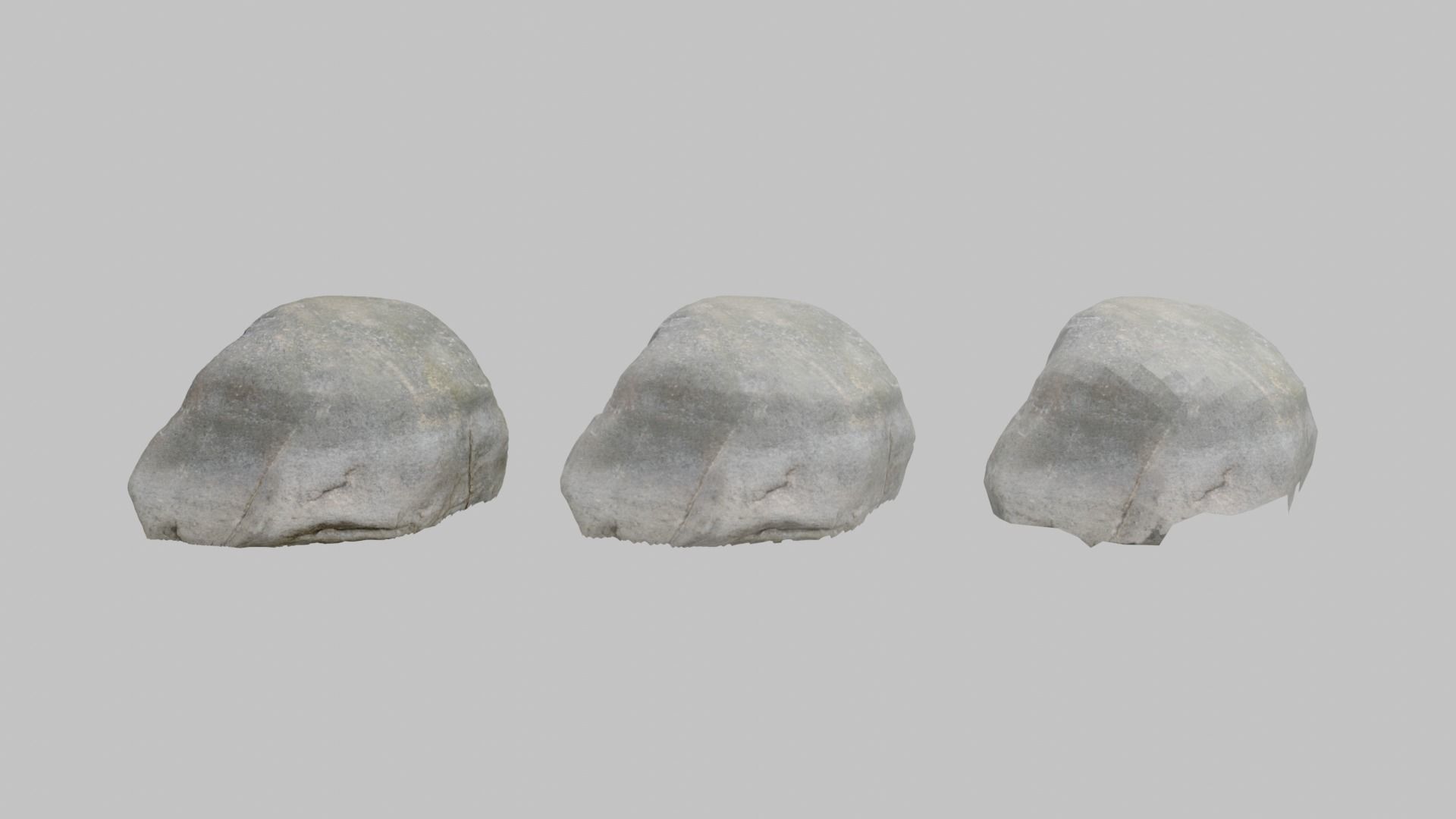 Gray Boulder - Varying LOD Free low-poly 3D model_11