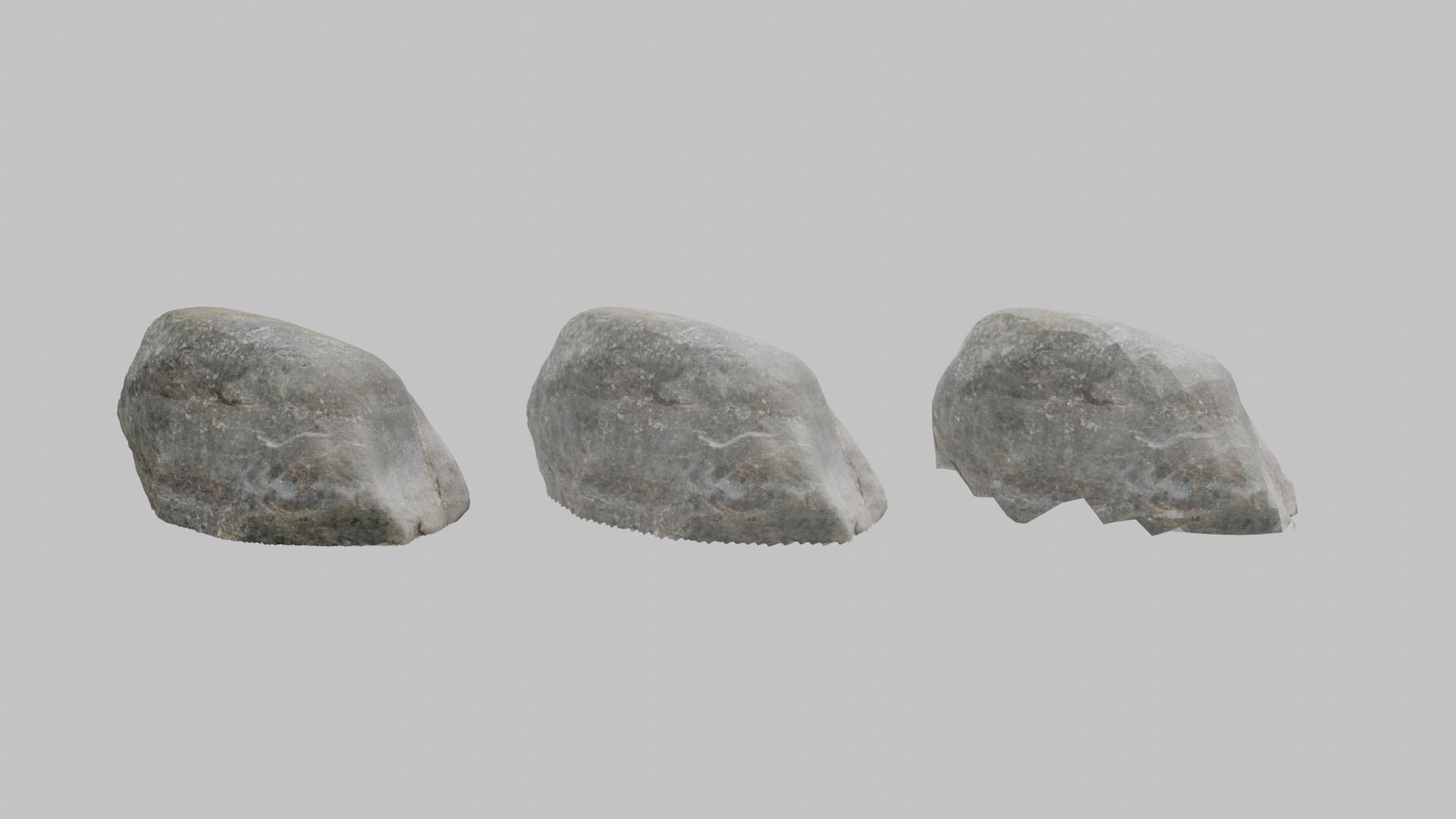 Gray Boulder - Varying LOD Free low-poly 3D model_14