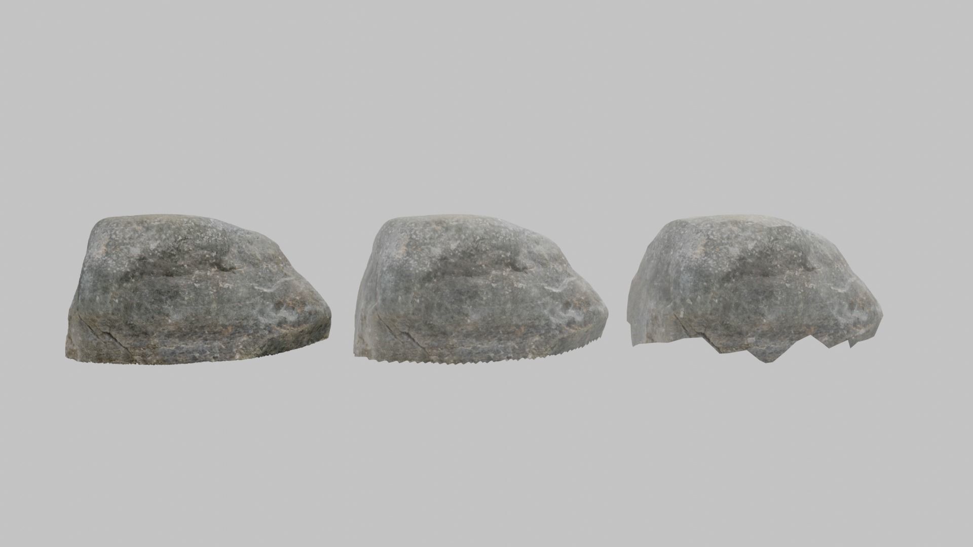 Gray Boulder - Varying LOD Free low-poly 3D model_16