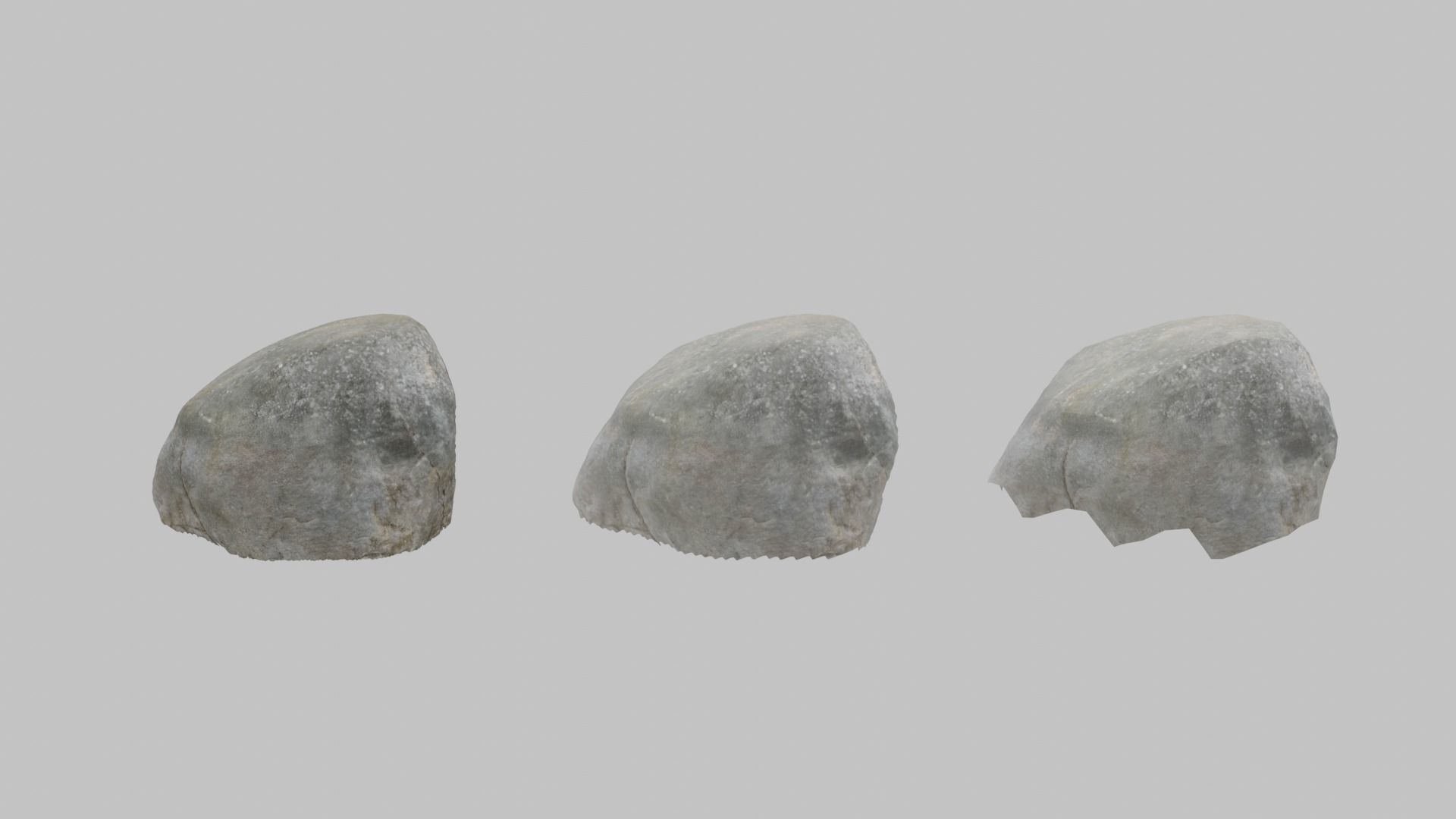Gray Boulder - Varying LOD Free low-poly 3D model_19