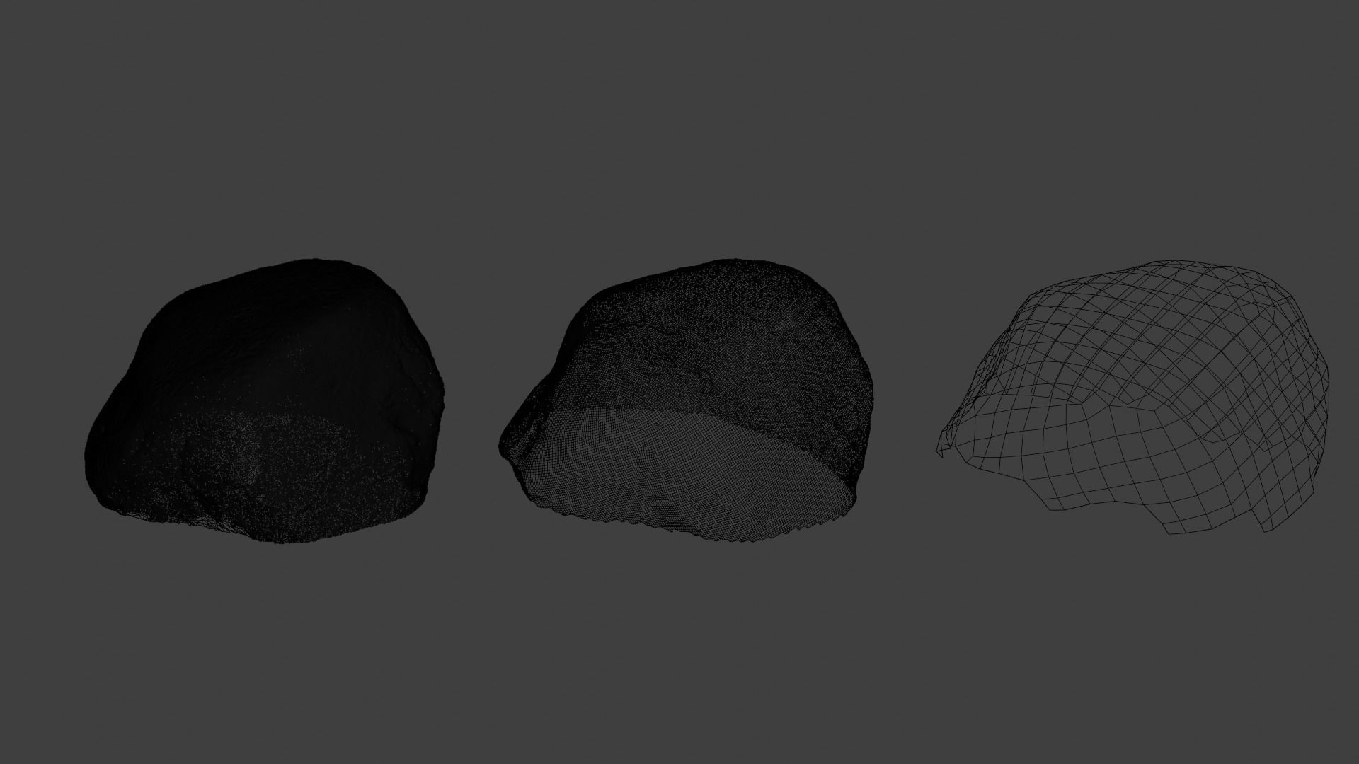 Gray Boulder - Varying LOD Free low-poly 3D model_21