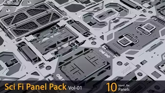 SciFi Panel Pack Vol -3 3D model SciFi Panel Pack Vol -3 3D model