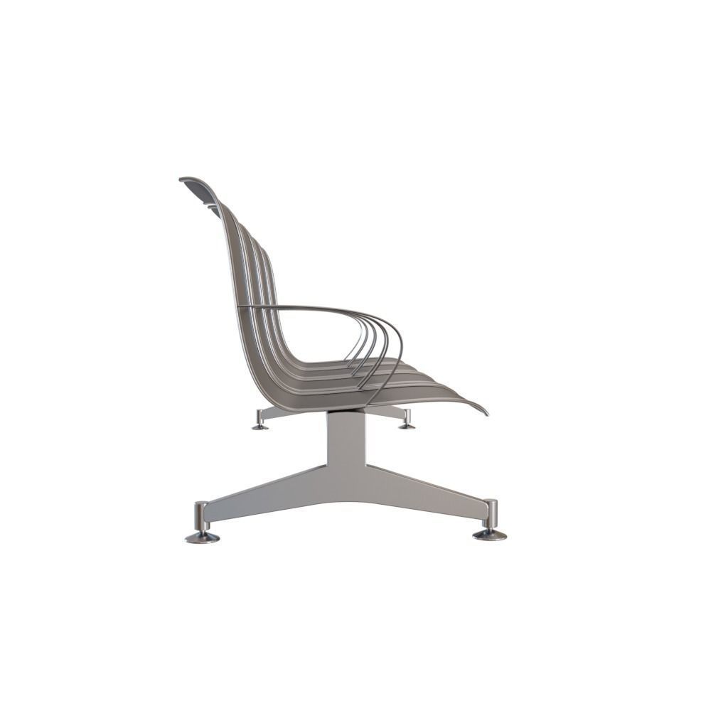 Airport Bench Seat 3D model_7