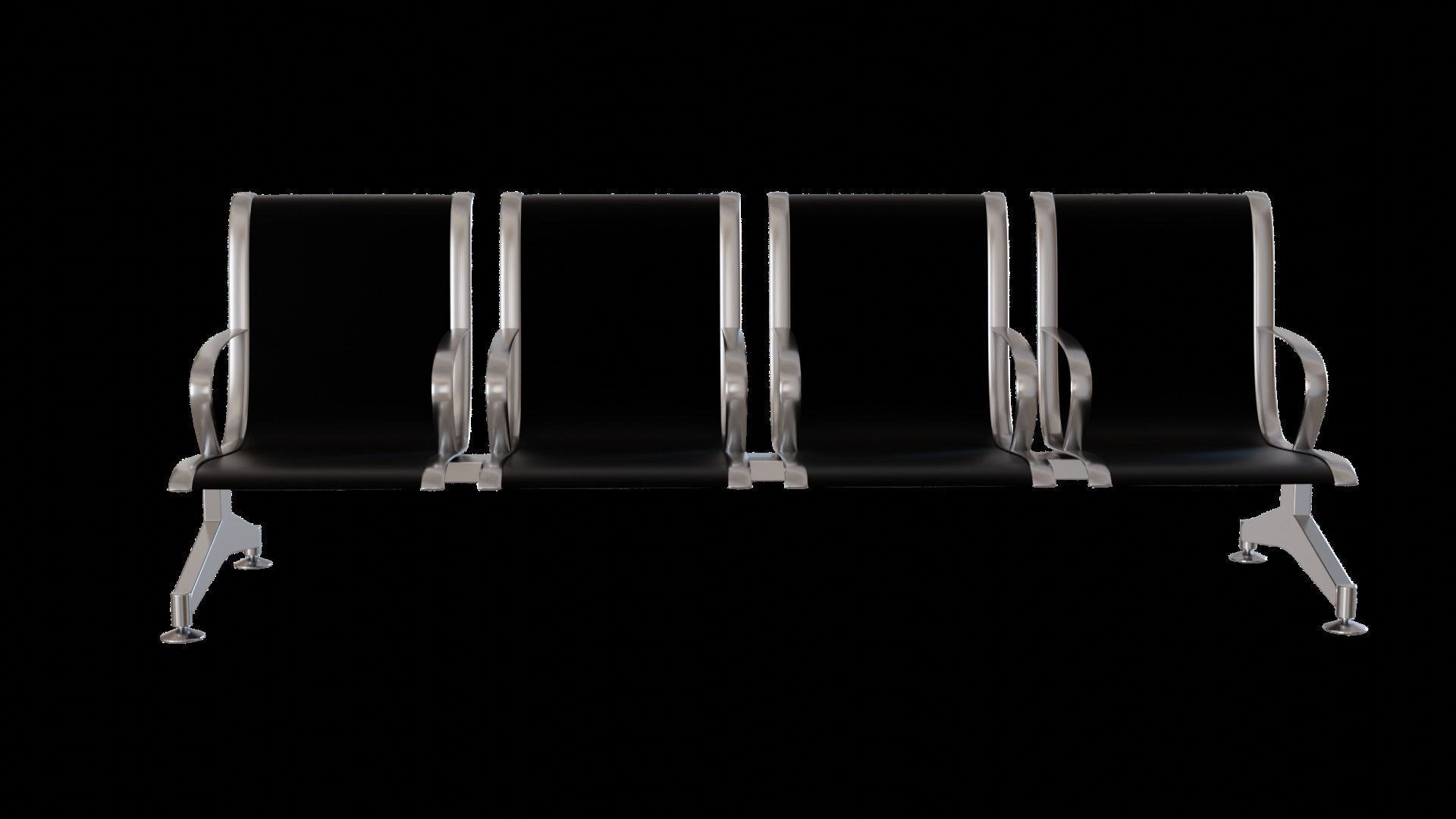 Airport Bench Seat 3D model_3