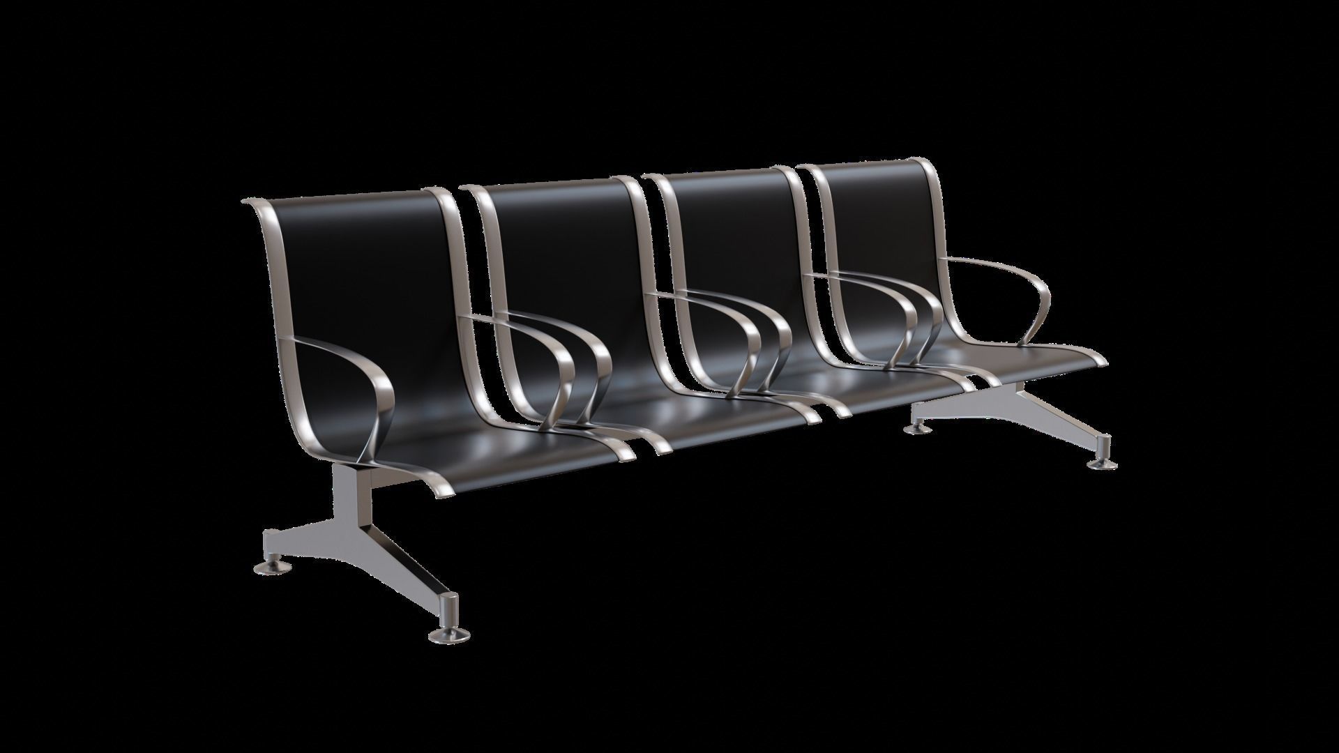 Airport Bench Seat 3D model_2