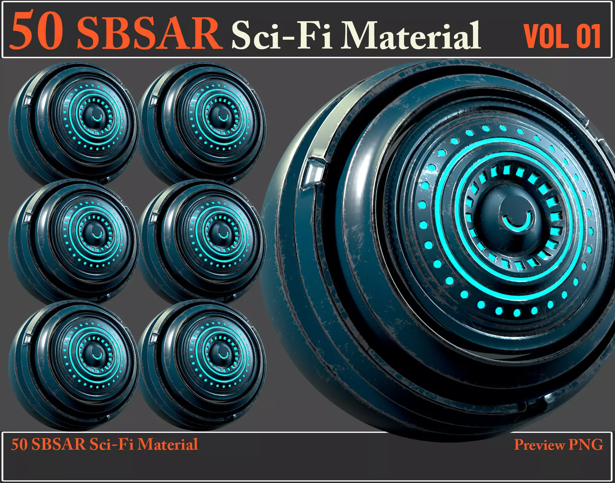 50 SBSAR Sci-Fi Material VOL01 - Video How To Use Texture_0
