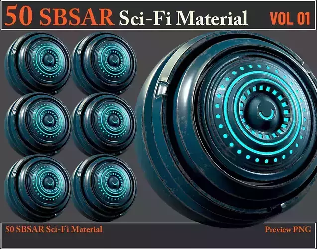 50 SBSAR Sci-Fi Material VOL01 - Video How To Use