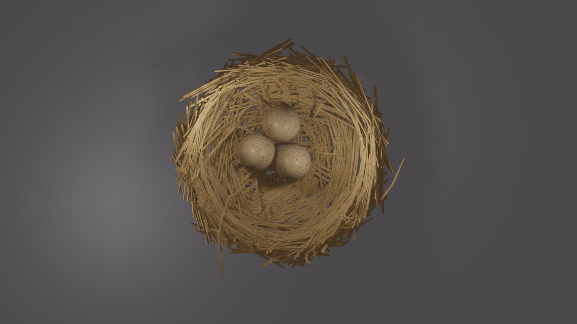 eggs in the nest Low-poly 3D model_3
