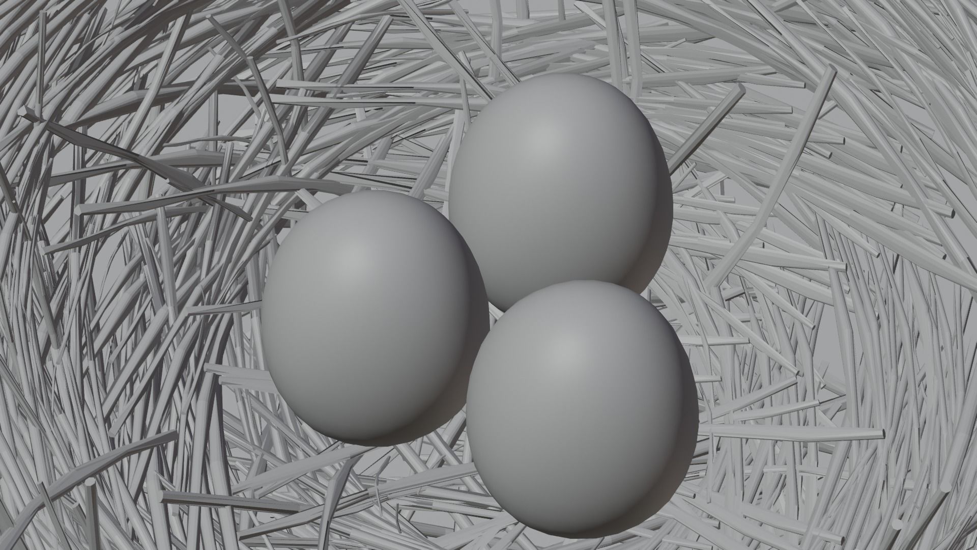 eggs in the nest Low-poly 3D model_8