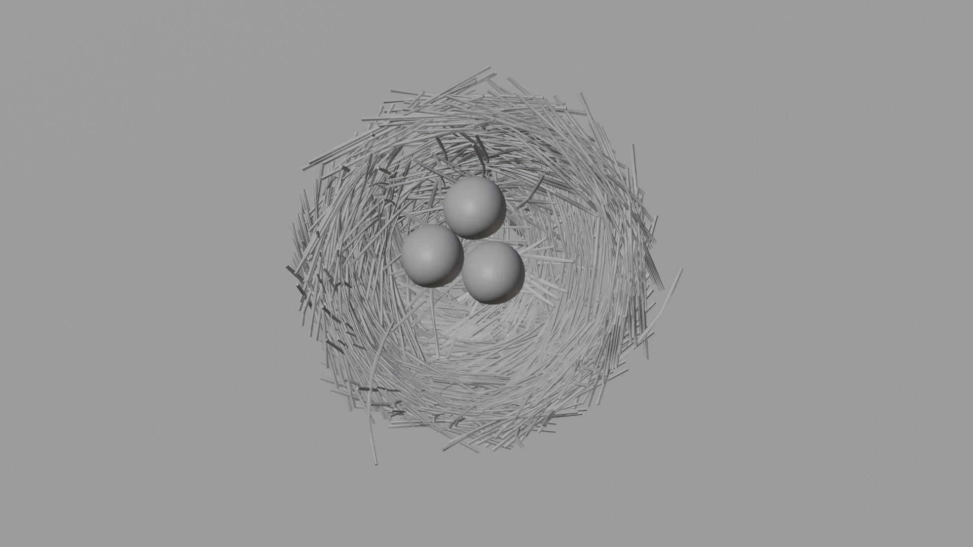 eggs in the nest Low-poly 3D model_10