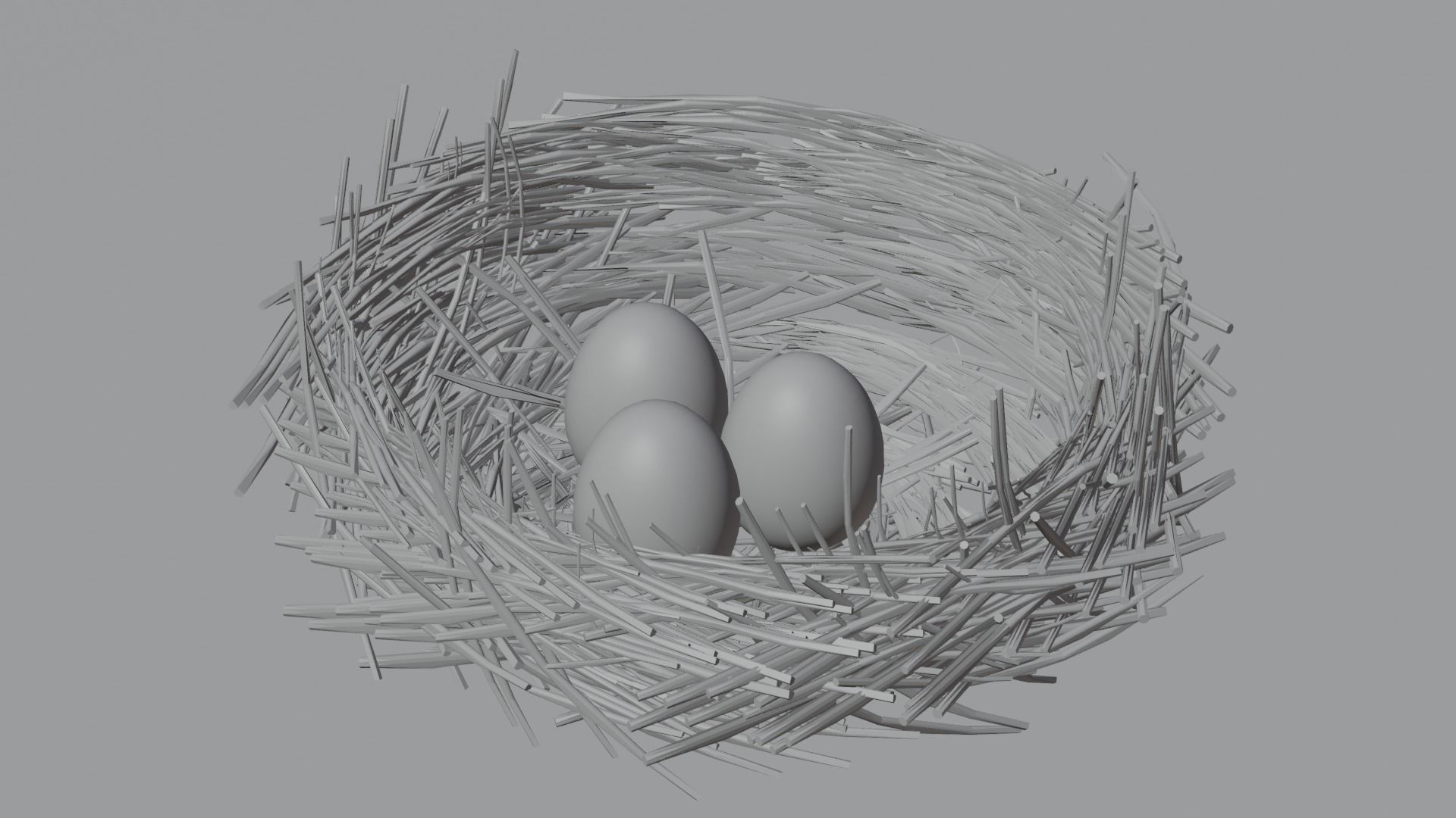 eggs in the nest Low-poly 3D model_7