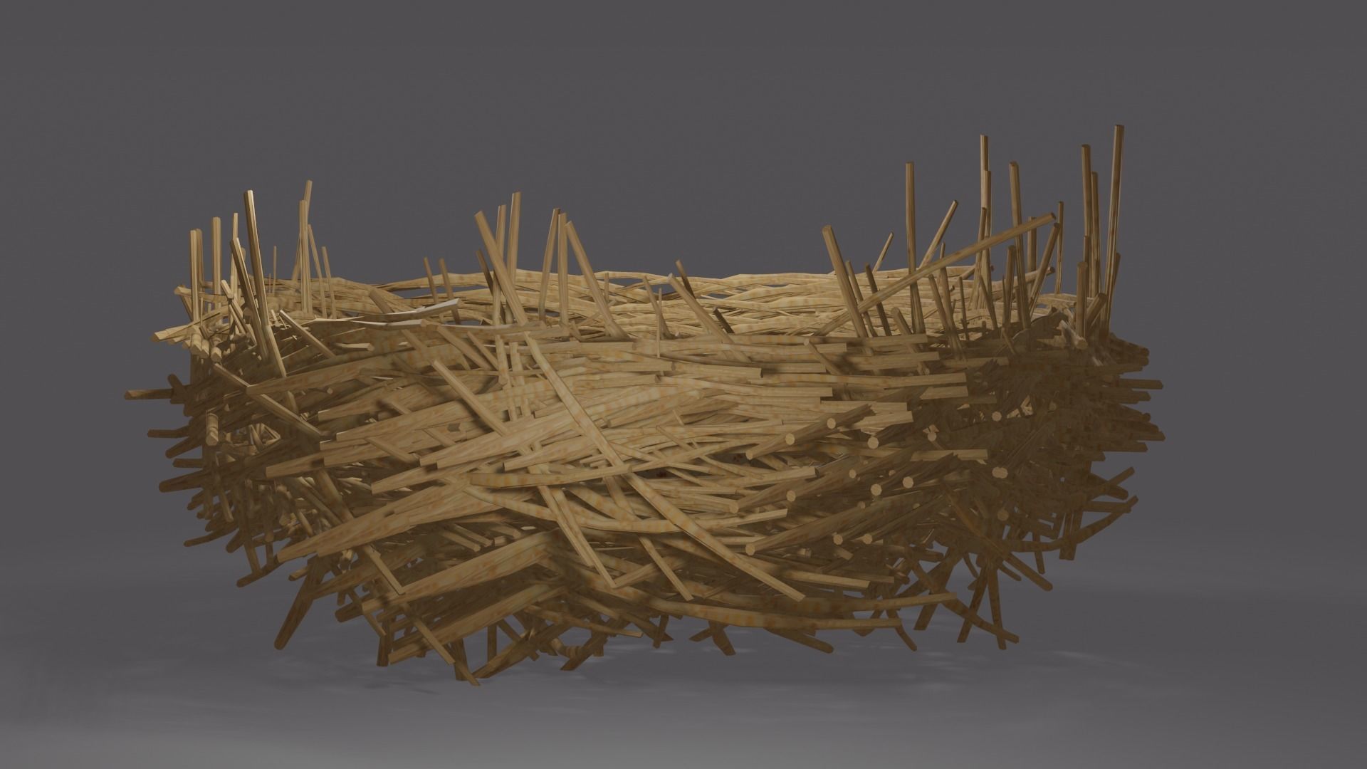 eggs in the nest Low-poly 3D model_4