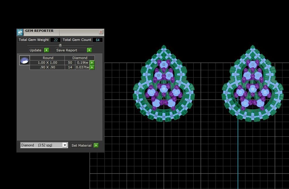 Earrings Pendant Set 3dm STL OBJ FBX Renders Details 3D print model_7