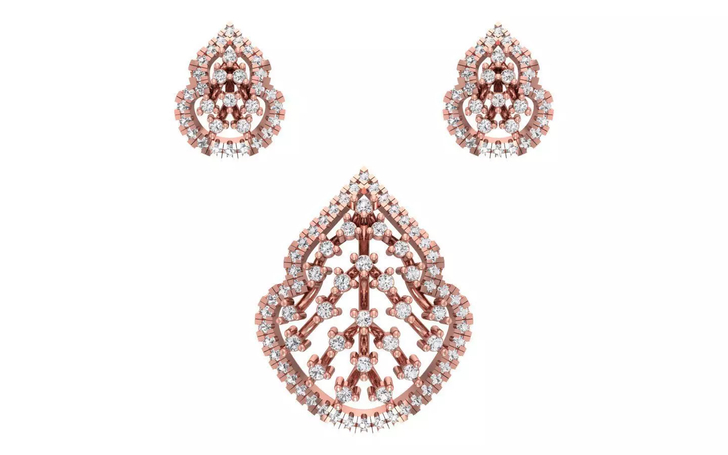 Earrings Pendant Set 3dm STL OBJ FBX Renders Details 3D print model_0