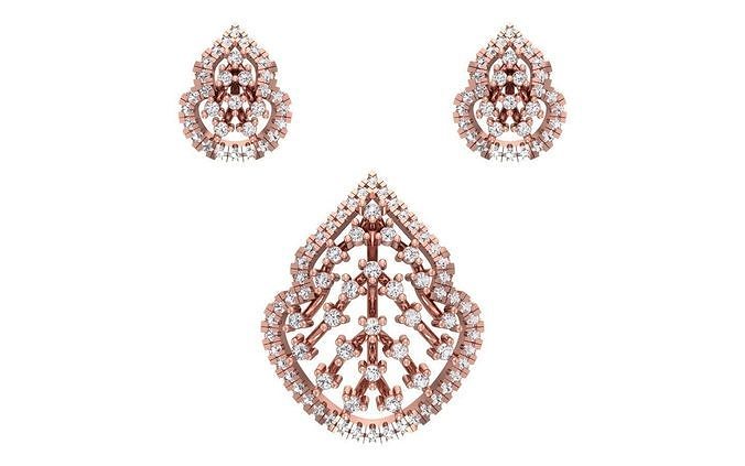 Earrings Pendant Set 3dm STL OBJ FBX Renders Details 3D print model