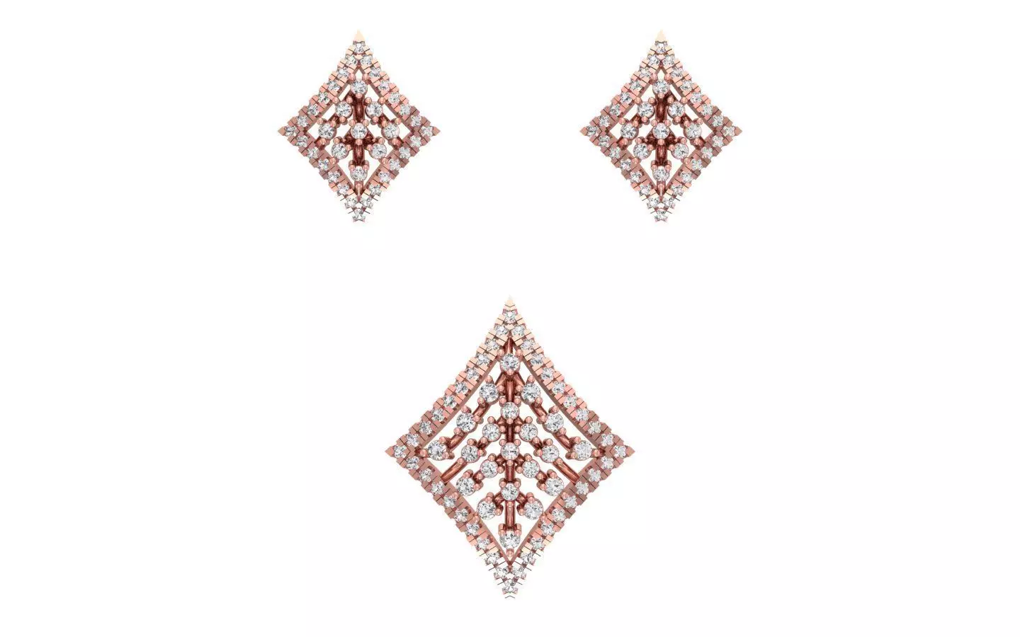 Earrings Pendant Set 3dm STL OBJ FBX Renders Details 3D print model_0