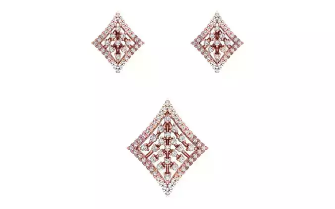 Earrings Pendant Set 3dm STL OBJ FBX Renders Details 3D print model