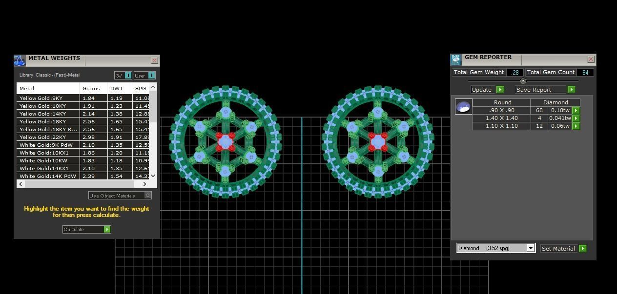 Earrings Pendant Set 3dm STL OBJ FBX Renders Details 3D print model_7