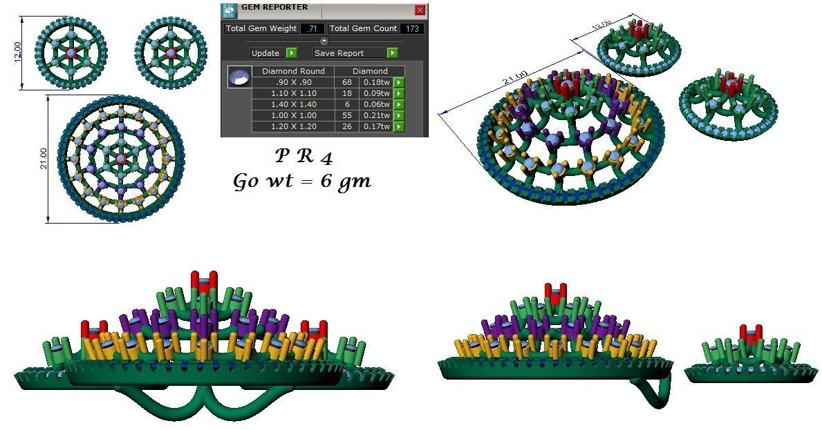 Earrings Pendant Set 3dm STL OBJ FBX Renders Details 3D print model_6