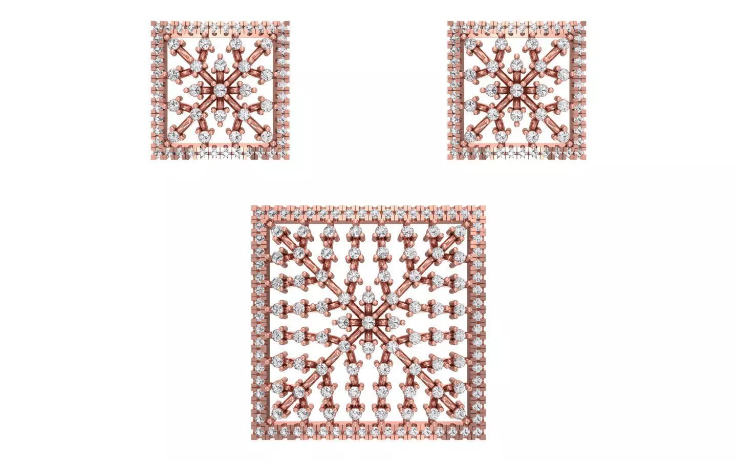 Earrings Pendant Set 3dm STL OBJ FBX Renders Details 3D print model_0