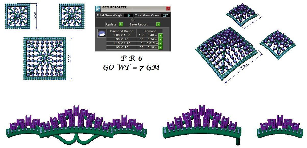 Earrings Pendant Set 3dm STL OBJ FBX Renders Details 3D print model_9
