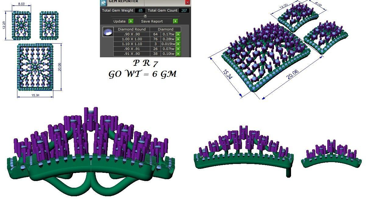 Earrings Pendant Set 3dm STL OBJ FBX Renders Details 3D print model_8
