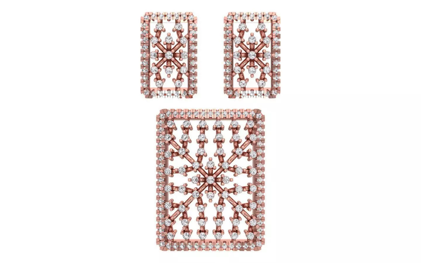 Earrings Pendant Set 3dm STL OBJ FBX Renders Details 3D print model_0