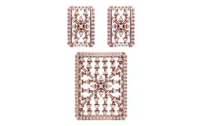 Earrings Pendant Set 3dm STL OBJ FBX Renders Details 3D print model
